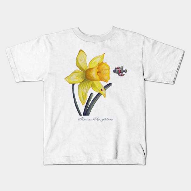 Future Botanical Studies - Daffodil Kids T-Shirt by Timone